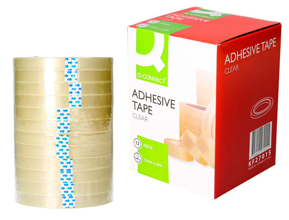 CINTA ADHESIVA Q-CONNECT TRANSPARENTE 66 MT X 12 MM