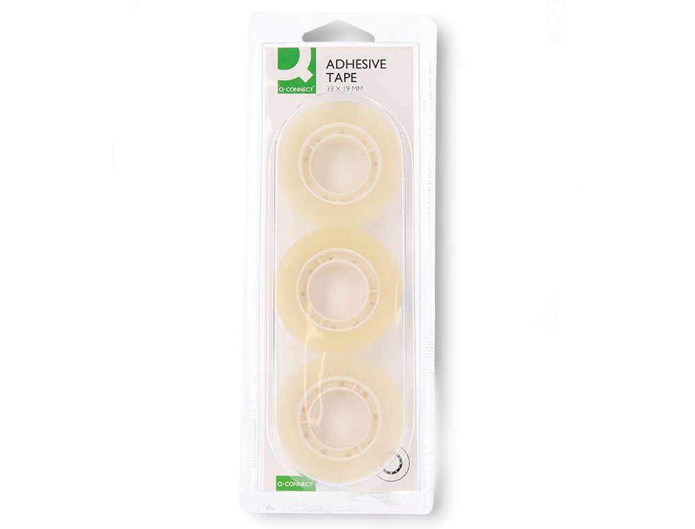 CINTA ADHESIVA Q-CONNECT 33 MT X 19 MM BLISTER DE 3 UNIDADES