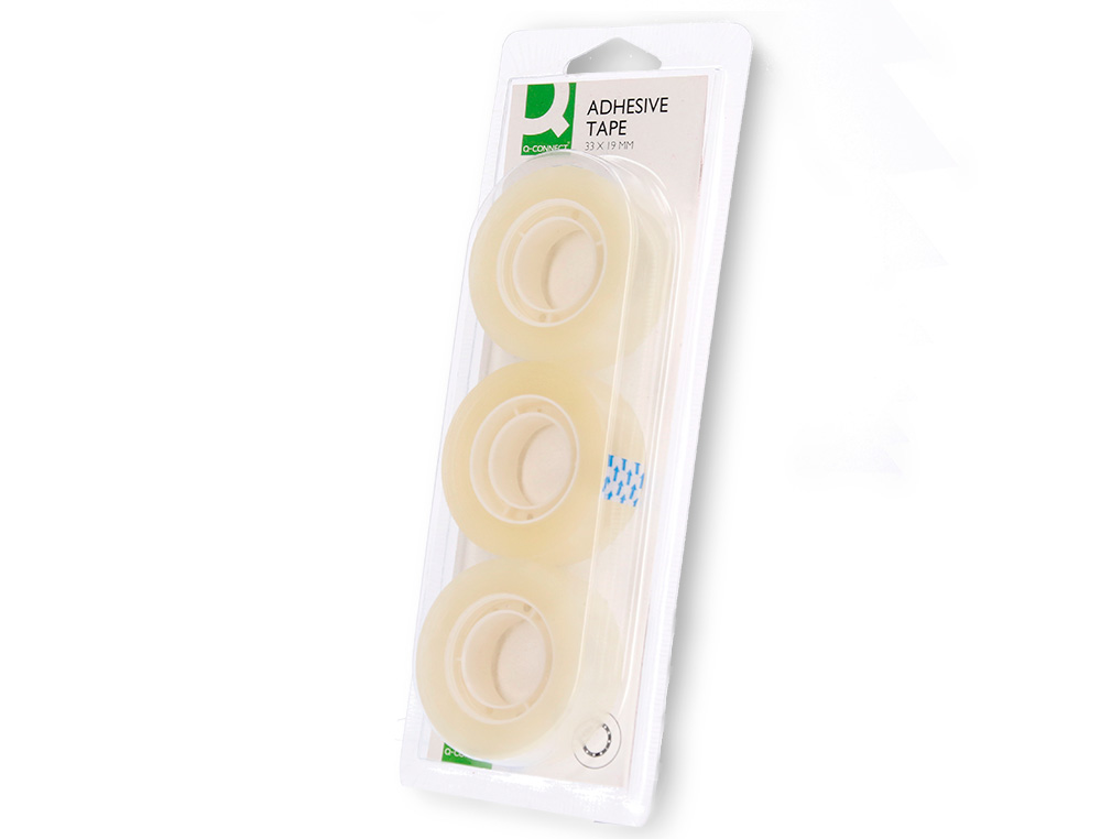 CINTA ADHESIVA Q-CONNECT 33 MT X 19 MM BLISTER DE 3 UNIDADES