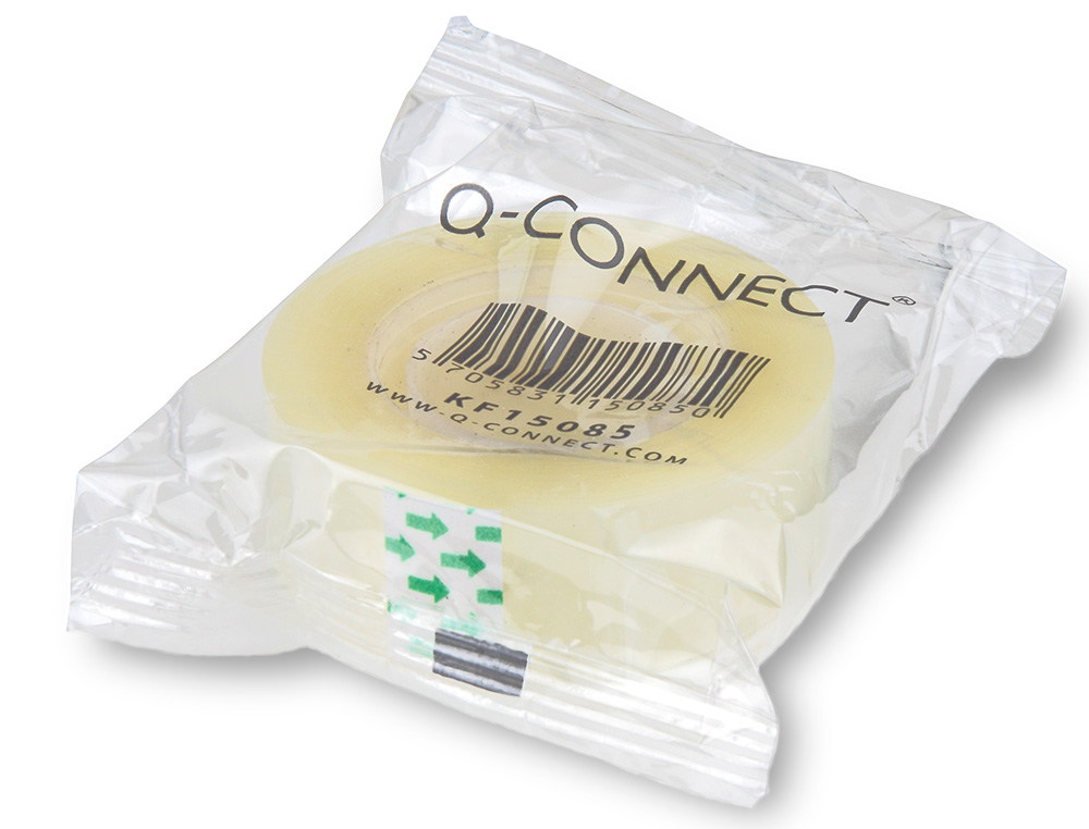 CINTA ADHESIVA Q-CONNECT TRANSPARENTE 33 MT X 19 MM ENCELOFANADA