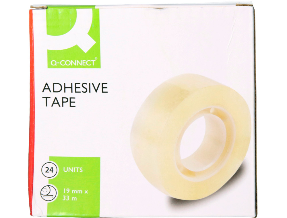 CINTA ADHESIVA Q-CONNECT TRANSPARENTE 33 MT X 19 MM ENCELOFANADA