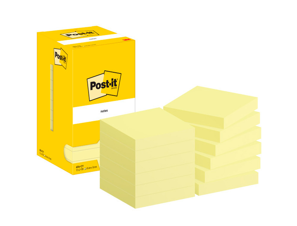 BLOC DE NOTAS ADHESIVAS QUITA Y PON POST-IT 76X76 MM CON 100 HOJAS