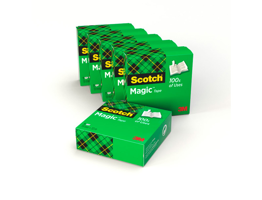 CINTA ADHESIVA SCOTCH MAGIC INVISIBLE 33 MT X 19 MM PACK DE 6 UNIDADES
