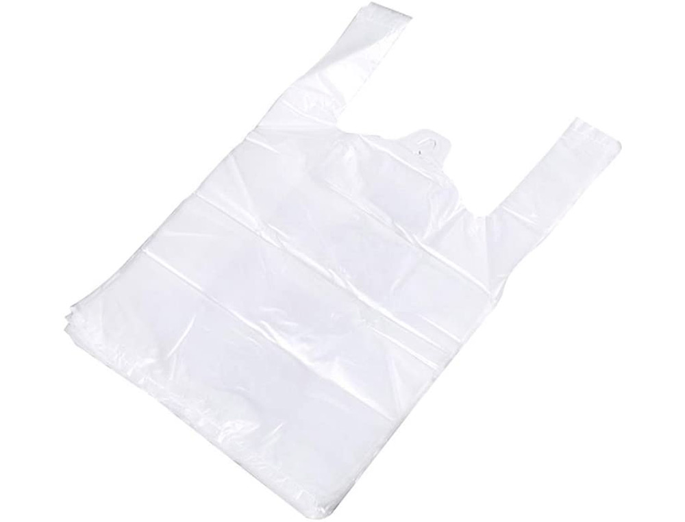 BOLSA CAMISETA RECICLADA 70% BLANCA 50 MC 42X53 CM APTA LEGISLACION DE BOLSAS 2021