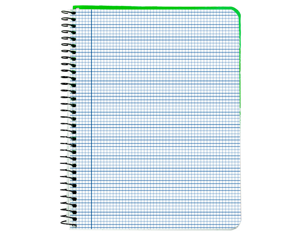CUADERNO ESPIRAL LIDERPAPEL FOLIO PAUTAGUIA TAPA DURA 80H 75 GR CUADRO PAUTADO 3 MMCON MARGEN COLORES SURTIDOS