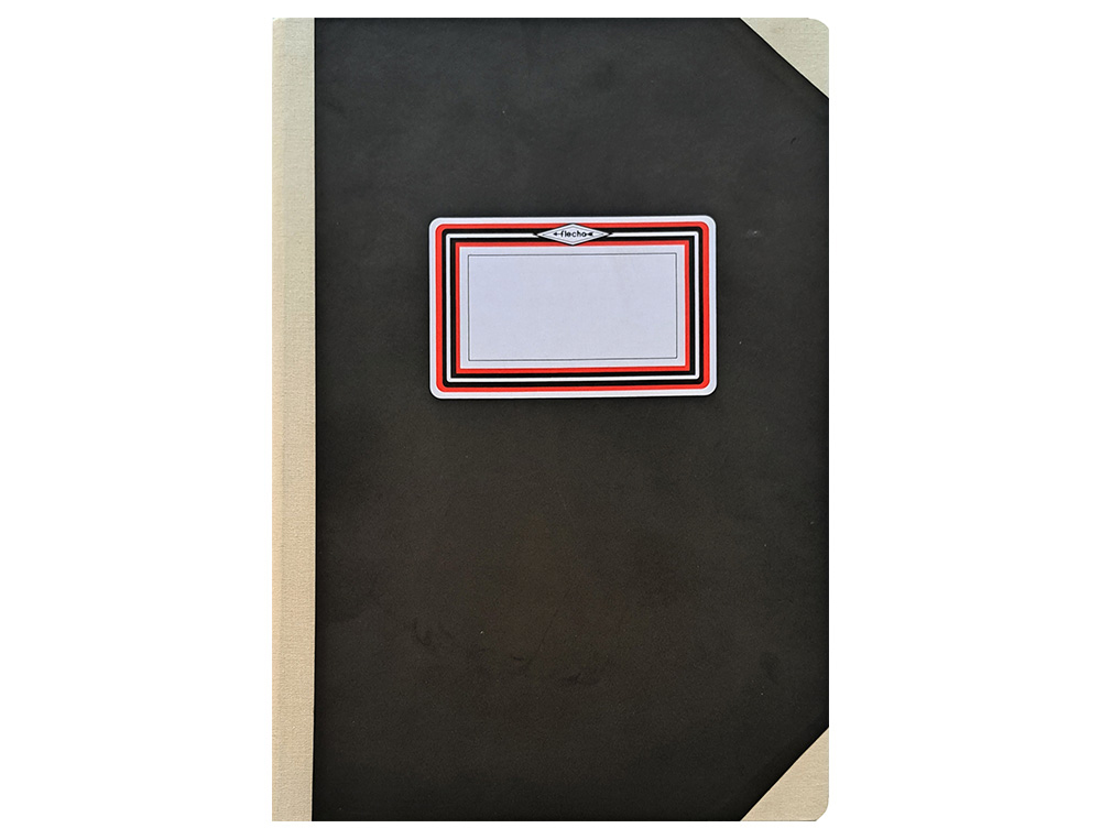 LIBRO CARTONE COSIDO FERNANDES FLECHA DIN A5+ RAYADO HORIZONTAL 50 HOJAS 100 GR NEGRO